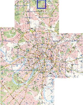 Transporte mapa de Moscovo em ingles