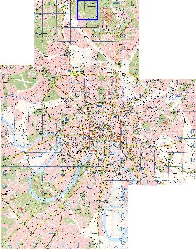 Transport carte de Moscou en anglais