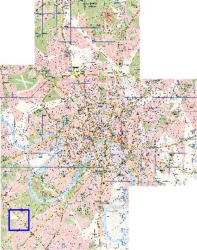 Transporte mapa de Moscovo em ingles