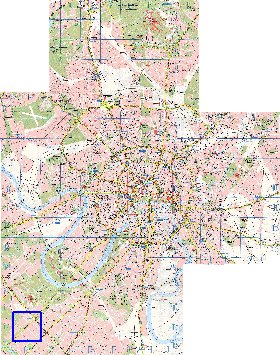 Transporte mapa de Moscovo em ingles