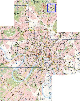 Transporte mapa de Moscovo em ingles