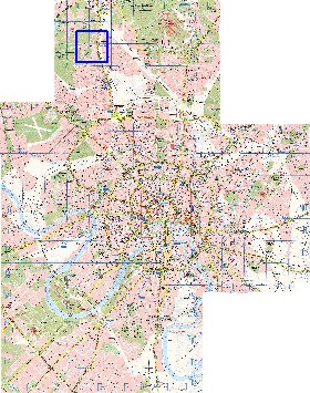 Transporte mapa de Moscovo em ingles