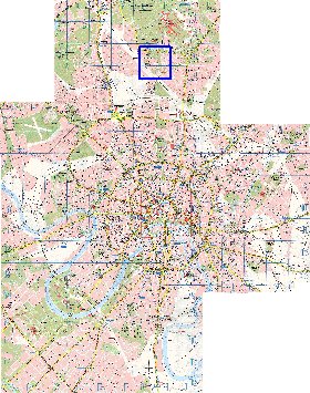 Transporte mapa de Moscovo em ingles