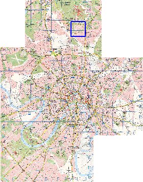 Transporte mapa de Moscovo em ingles