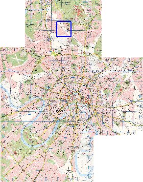 Transporte mapa de Moscovo em ingles