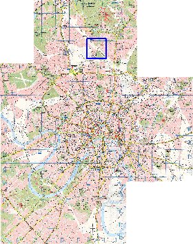 Transporte mapa de Moscovo em ingles