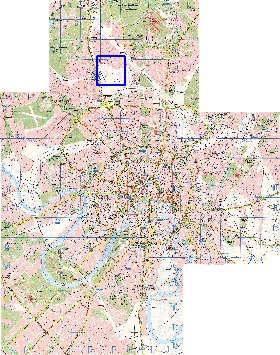 Transporte mapa de Moscovo em ingles