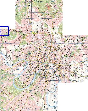 Transporte mapa de Moscovo em ingles