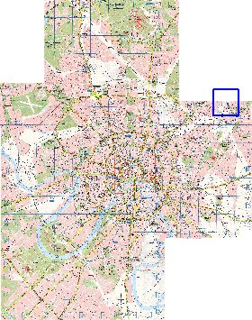 Transporte mapa de Moscovo em ingles