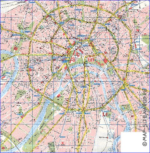 Transporte mapa de Moscovo em ingles