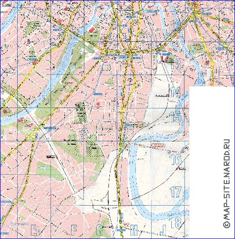 Transporte mapa de Moscovo em ingles