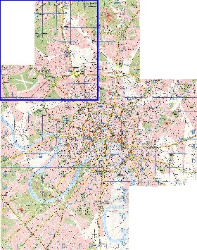 Transport carte de Moscou en anglais