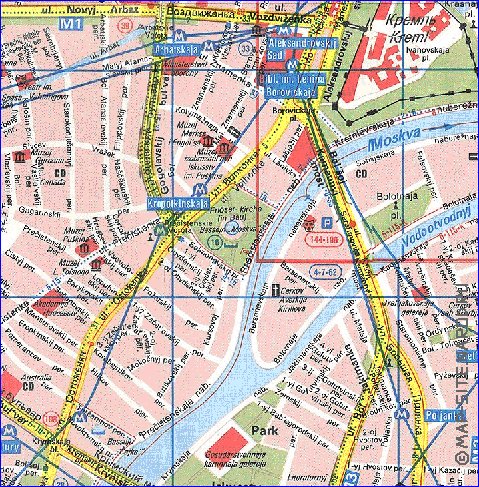 Transporte mapa de Moscovo em ingles