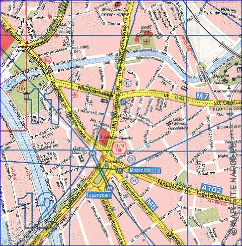 Transporte mapa de Moscovo em ingles