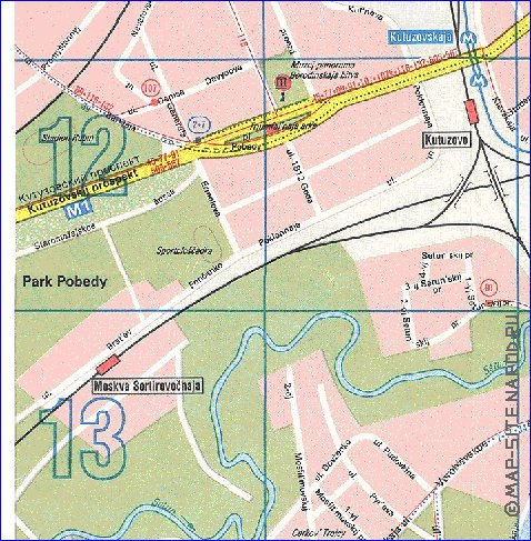 Transporte mapa de Moscovo em ingles