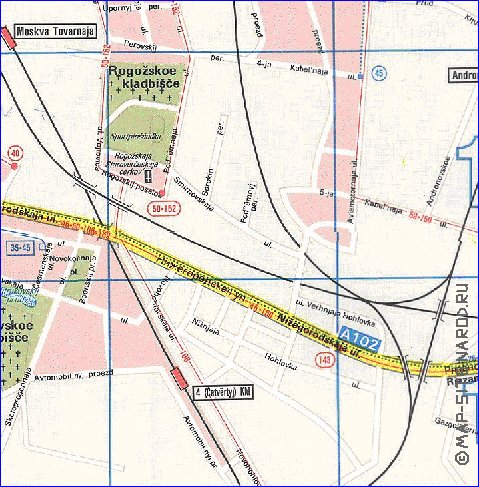 Transport carte de Moscou en anglais