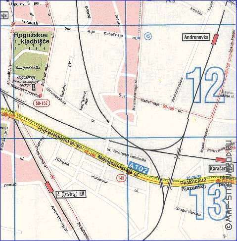 Transport carte de Moscou en anglais