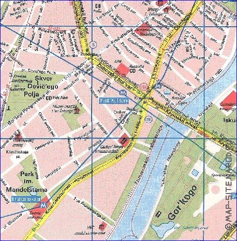 Transporte mapa de Moscovo em ingles