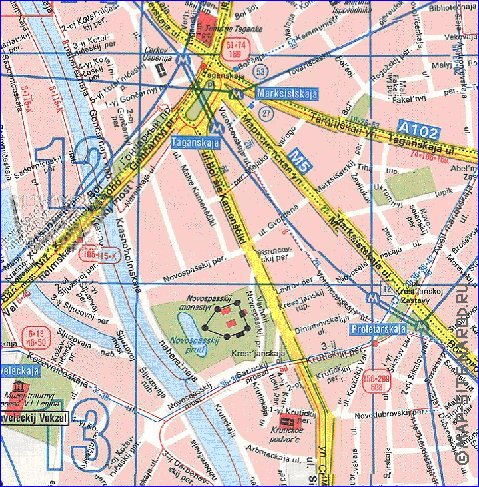 Transporte mapa de Moscovo em ingles