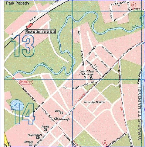 Transporte mapa de Moscovo em ingles