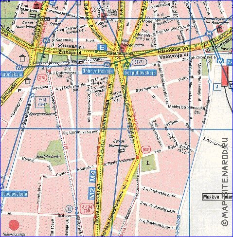 Transporte mapa de Moscovo em ingles