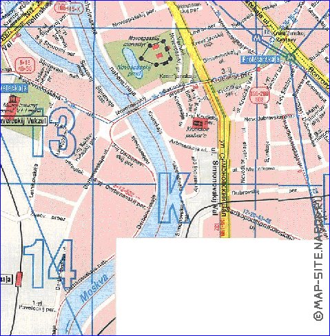 Transporte mapa de Moscovo em ingles