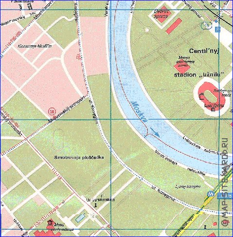 Transporte mapa de Moscovo em ingles