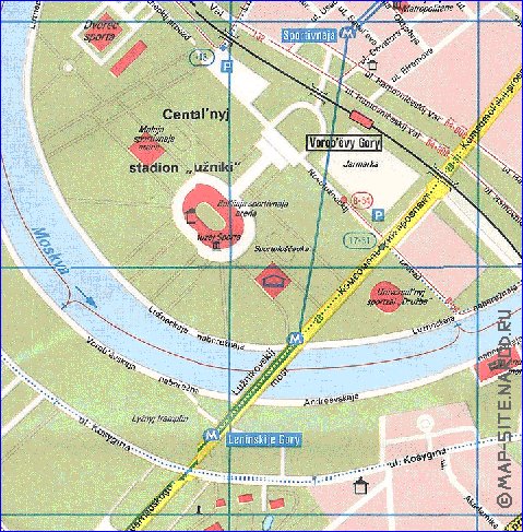 Transporte mapa de Moscovo em ingles