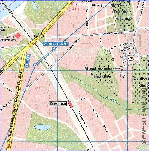 Transporte mapa de Moscovo em ingles