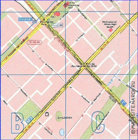 Transport carte de Moscou en anglais