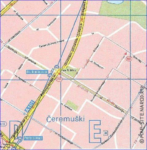 Transporte mapa de Moscovo em ingles