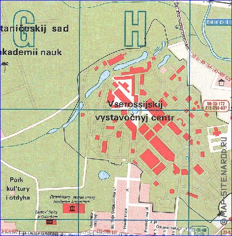 Transporte mapa de Moscovo em ingles