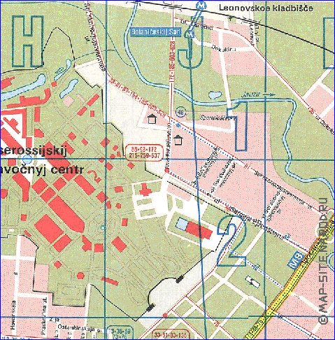 Transport carte de Moscou en anglais