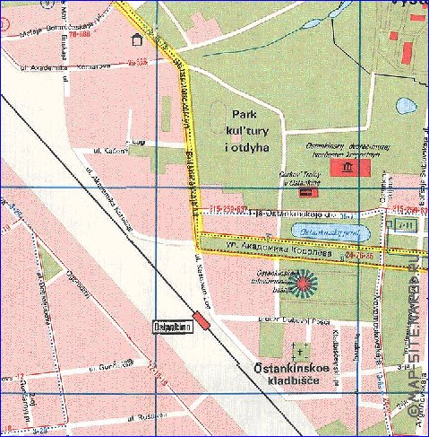 Transporte mapa de Moscovo em ingles