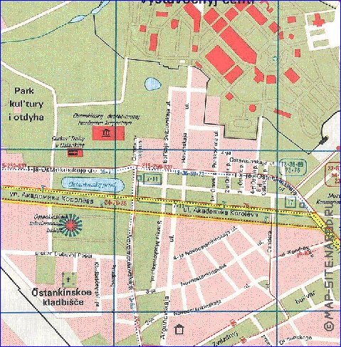 Transport carte de Moscou en anglais