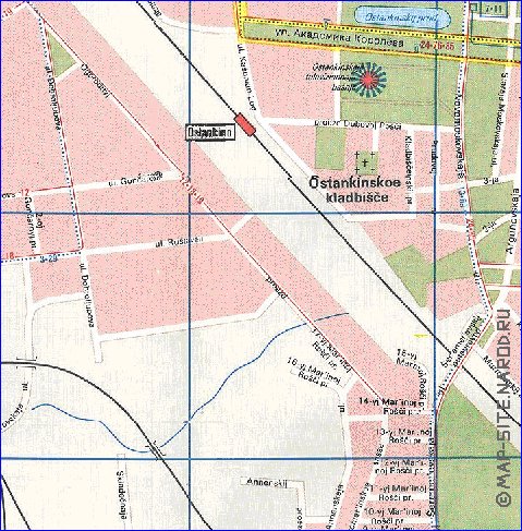 Transporte mapa de Moscovo em ingles