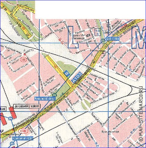 Transport carte de Moscou en anglais