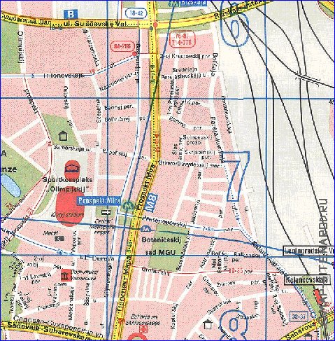 Transport carte de Moscou en anglais