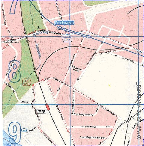 Transporte mapa de Moscovo em ingles