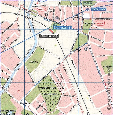 Transporte mapa de Moscovo em ingles