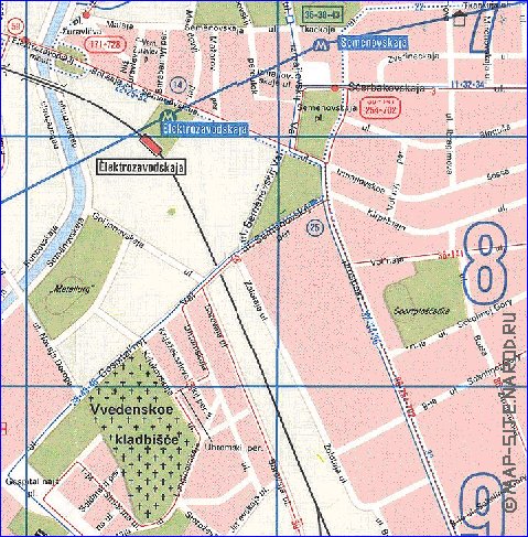 Transporte mapa de Moscovo em ingles