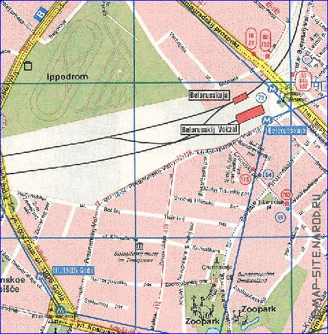 Transporte mapa de Moscovo em ingles