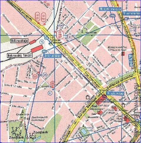 Transporte mapa de Moscovo em ingles