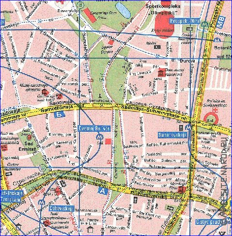 Transporte mapa de Moscovo em ingles