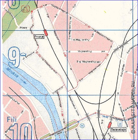 Transporte mapa de Moscovo em ingles