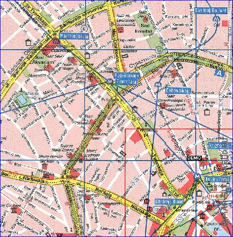 Transport carte de Moscou en anglais