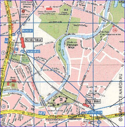 Transporte mapa de Moscovo em ingles