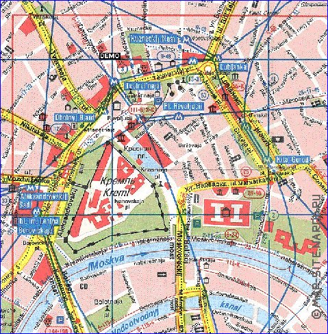 Transporte mapa de Moscovo em ingles