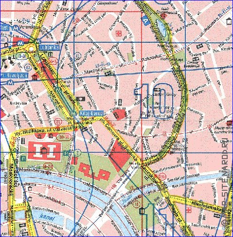 Transporte mapa de Moscovo em ingles