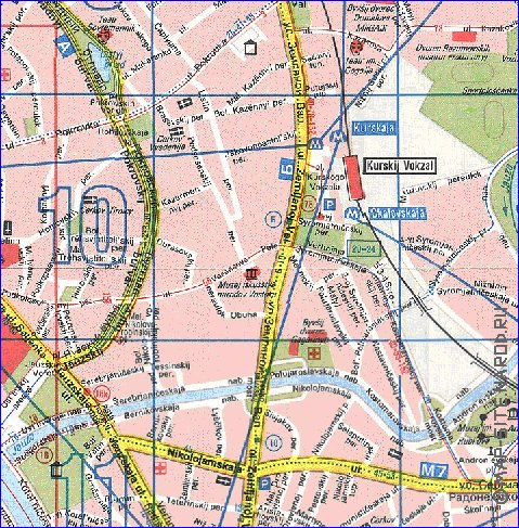 Transporte mapa de Moscovo em ingles